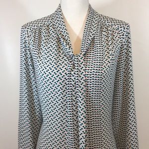 Rachel Zoe Geometric Print Blouse - Blue and White